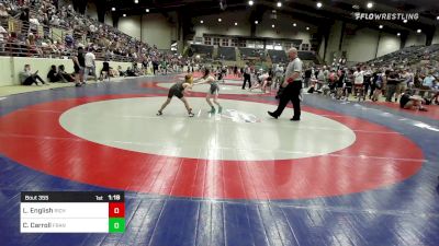 69 lbs Consi Of 4 - Lincoln English, Richmond Hill Wrestling Club vs Colt Carroll, Franklin County Youth Wrestling