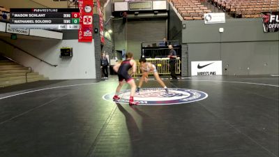 Cadet Boys Lower - 106 lbs 1st Place Match - Nathaniel Solorio, Total Kaos Wrestling Club vs Mason Schlaht, Sunkist Kids Monster Garage