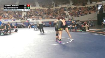 187-D2 Champ. Round 1 - Kacey Mickelson, Greenway vs Cynthia Martinez, Morenci High School