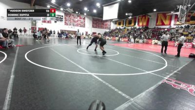 215 lbs Cons. Semi - Hudson Sweitzer, Trinity Classical Academy vs Dominic Espitia, South Hills