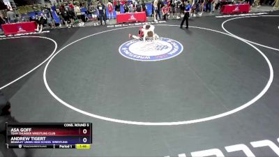 220 lbs Cons. Round 5 - Asa Goff, Team Thunder Wrestling Club vs Andrew Tigert, Brawley Union High School Wrestling