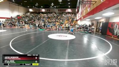 110-120 lbs Quarterfinal - Hyla King, CY Middle School vs Jayse Robison, Wind River Middle School