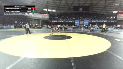 Boys 4A 113 lbs Quarterfinal - Hoyt Harshman, Sumner vs Martino Boprey, Kentridge