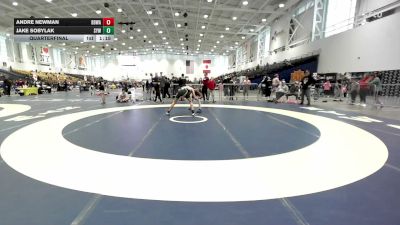144 lbs Quarterfinal - Andre Newman, Black Belt Wrestling Academy vs Jake Sobylak, Shaker Youth Wrestling