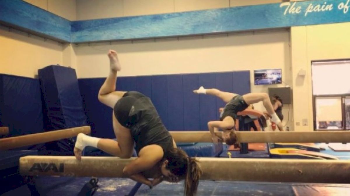UCLA's Felicia Hano And Gracie Kramer Make Hilarious Attempts At Beam Mount