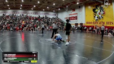 150 lbs Champ. Round 2 - Ian Wishart, Olentangy Liberty vs Eli Esguerra, Dublin Coffman