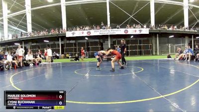 100 lbs Round 2 (6 Team) - Marlee Solomon, California vs Cydni Buchanan, Missouri