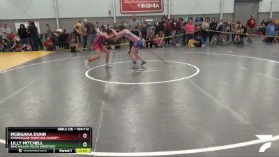 104-112 lbs Round 1 - Lilly Mitchell, King William Youth Wrestling vs Morgana Dunn, Powerhouse Wrestling Academy