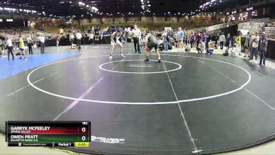 182 lbs Cons. Round 4 - Garryk Mcfeeley, Spring Valley vs Owen Pratt, Palmetto Ridge H.S.