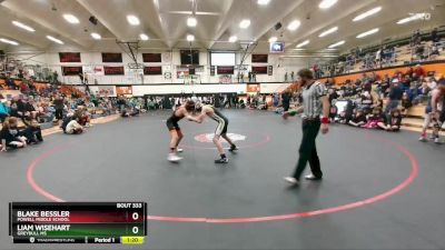 98 lbs Semifinal - Blake Bessler, Powell Middle School vs Liam Wisehart, Greybull MS