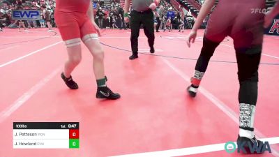 100 lbs Quarterfinal - Jemma Patteson, IRONMEN Wrestling Club vs Jerry Howland, Caney Valley Wrestling