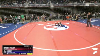 71 lbs Quarterfinal - Brody Miller, Worland Wrestling Club vs Eli Gideon, Cody Wrestling Club