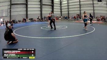 200+ (up to 265) Quarterfinal - Riley Stokes, Relentless Wrestling vs Camryn Cheesman, Terre Haute North