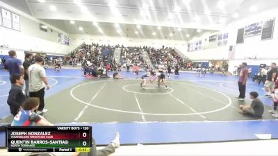 120 lbs Cons. Round 2 - Quentin Barros-Santiago, North Torrance vs Joseph Gonzalez, Youngblood Wrestling Club