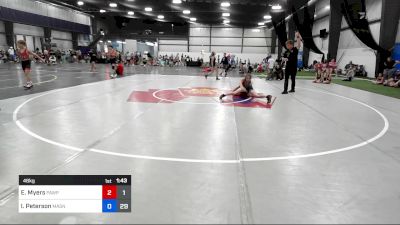 46 kg Quarterfinal - Ellie Myers, PA West Pink vs Isabella Peterson, Mat Assassins Girls