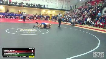 165 lbs Semifinals (8 Team) - Owen Dixon, Caesar Rodney H S vs Hayden Wheeler, Cape Henlopen H S