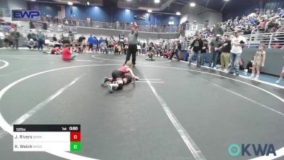 52 lbs Quarterfinal - Jude Rivers, Barnsdall Youth Wrestling vs Kyzer Welch, Wagoner Heat