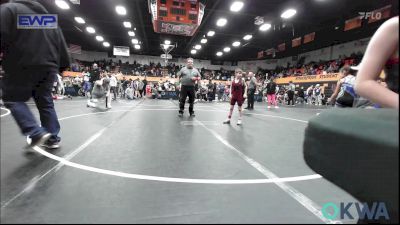 52 lbs Consolation - Winston Bolay, Perry Wrestling Academy vs Addilynn Quintero, Harrah Little League Wrestling