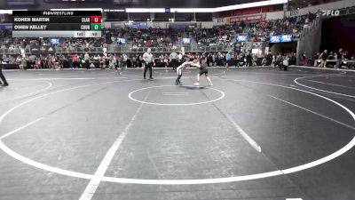 90 lbs Quarterfinal - Kohen Martin, Claremore Wrestling Club vs Owen Kelley, Council Grove Wrestling Club