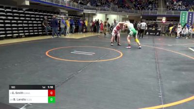 160 lbs Round Of 32 - Owen Smith, Canon McMillan vs Bentley Landis, Elco