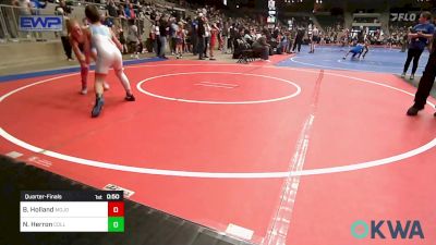 85 lbs Quarterfinal - Brilynn Holland, MOJO Mulisha Girls vs Noah Herron, Collinsville Cardinal Youth Wrestling