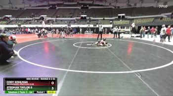 Rookie K-2 52 1st Place Match - Cody Kohlman, Williamsburg Wrestling Club vs Stedman Taylor Ii, Grizzly Wrestling Club