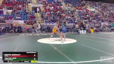 126 lbs Quarterfinal - Tristan Lepp, South Border vs Griffin Greenley, Lisbon