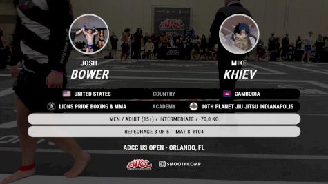 Josh Bower vs Mike Khiev 2025 ADCC Orlando Open/Youth Trials
