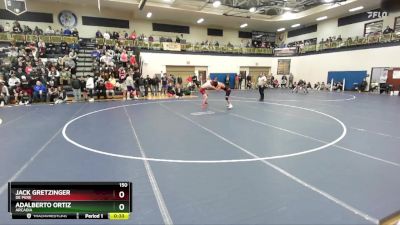 150 lbs Cons. Round 4 - Jack Gretzinger, De Pere vs Adalberto Ortiz, Arcadia