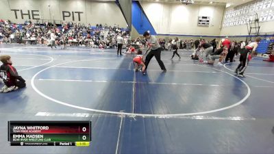 60 lbs 1st Place Match - Jayna Whitford, Team Pride Academy vs Emma Madsen, Bear River Wrestling Club