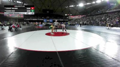 Boys 2A 120 lbs Cons. Round 1 - Colby Valdez, Clarkston vs Darin Ouk, Evergreen (Seattle)