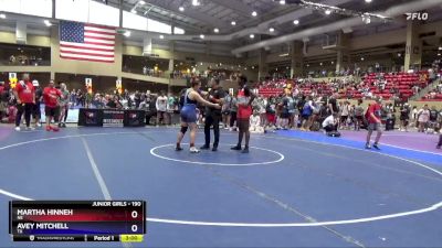 190 lbs Round 2 - Martha Hinneh, NE vs Avey Mitchell, TX