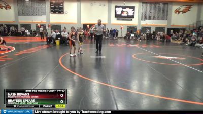 PW-10 lbs Semifinal - Nash Bevans, McDominate Training Center vs Brayden Spears, Mediapolis Youth Wrestling