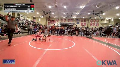 61 lbs Semifinal - Clayton Wardlow, Heat vs Alex Morgan, Fort Gibson Youth Wrestling