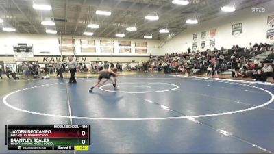 110 lbs Cons. Semi - Jayden DeOcampo, East Valley Middle School vs Brantley Scales, Mountain Home Middle School