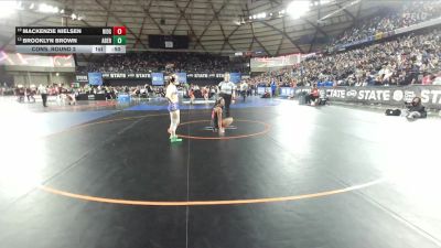 Girls 2A 120 lbs Cons. Round 2 - Mackenzie Nielsen, Ridgefield (Girls) vs Brooklyn Brown, Aberdeen (Girls)