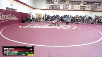 125 lbs Semifinal - Zane Cerda, Fresno City vs Dakota Sanders, College Of The Rewoods