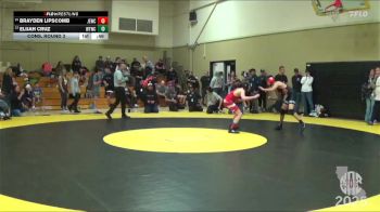 95 lbs Cons. Round 3 - Brayden Lipscomb, Jr. Eagles Wrestling Club vs Elijah Cruz, Woodlake Tiger Wrestling Club