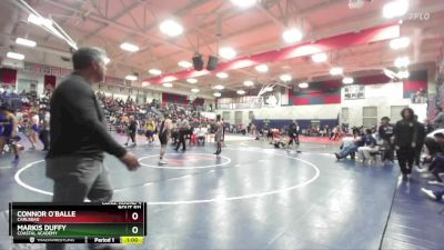 132 lbs Cons. Round 4 - Markis Duffy, Coastal Academy vs Connor O`Balle, Carlsbad