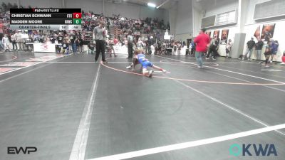 61 lbs Quarterfinal - Christian Schwahn, Chandler Takedown Club vs Madden Moore, Keystone Kids Wrestling Club