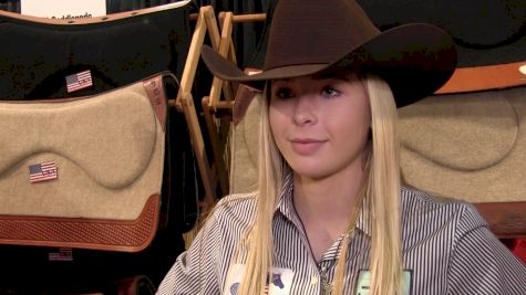 Ainslee Morris Gears Up For The Breakaway Roping At The 2017 Junior NFR