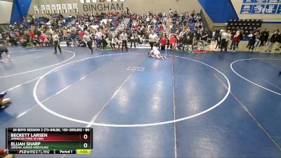 80 lbs Quarterfinal - Beckett Larsen, American Fork Jr High vs Elijah Sharp, Jordan Junior Wrestling