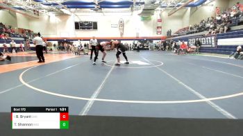 157 lbs Quarterfinal - Bryce Bryant, Springfield High School vs Tyler Shannon, Macomb