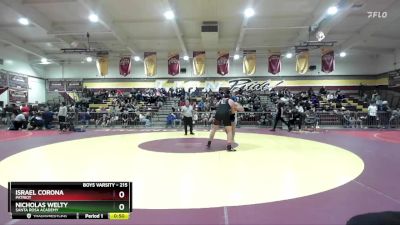 215 lbs Cons. Round 1 - Israel Corona, Patriot vs Nicholas Welty, Santa Rosa Academy