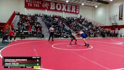 149 lbs Cons. Round 5 - Cesar Avelar, Clackamas Community College vs Jonathan Hernandez, Southern Oregon