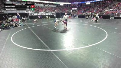 Girls 132 lbs Champ. Round 1 - Lillie Banks, Menasha-Girls vs Nora Last, Winneconne Girls