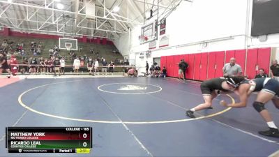 165 lbs Champ. Round 2 - Ricardo Leal, Cerritos College vs Matthew York, Rio Hondo College