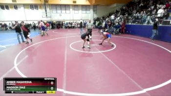 114 lbs Semifinal - Madison Diaz, Lee Williams HS vs Amber Masayesva, Holbrook