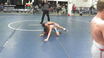 90 lbs Consi Of 16 #2 - Logan Brickley, MD vs King Hawkins, NY