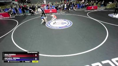 100 lbs Quarterfinal - Ava Fodera, California vs Micheal Medina, JG Takedown Club